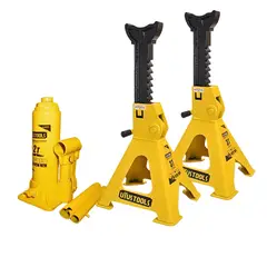 UYUSTOOLS - Gata hidráulica botella 2 toneladas +2 Caballetes 3Toneladas