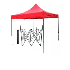 GENERICO - Toldo Plegable 3x3 Para Playa Lona Impermeable Rojo