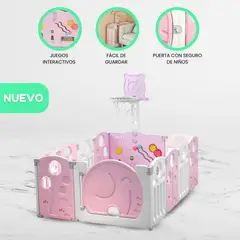 BABY HAPPY - Corral de Juegos Desarmable 16 Pzas «ELEPHANT» Pink