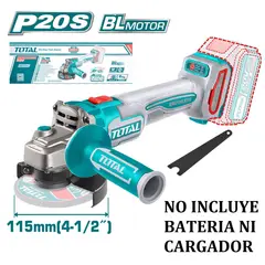 TOTAL TOOLS - AMOLADORA 20V ANGULAR INALÁMBRICA TOTAL BRUSHLESS 4½-TAGLI21154