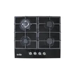 SOLE - COCINA EMPOTRABLE ELEGANTE  A GAS SOLE 4 HORNILLAS VIDRIO SOLCO045V2
