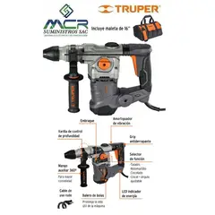 TRUPER - Rotomartillo SDS plus 6 joules con maleta de 16"