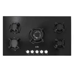 SOLE - Cocina empotrable vidrio templado SOLCO033 5 hornillas