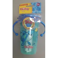 NUBY - VASO 360 WONDER CUP ANTIDERRAME 10oz/300ml(TIBURÓN)