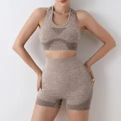GENERICO - Short levanta Gluteos y Top Conjunto de Yoga y Gimnasio