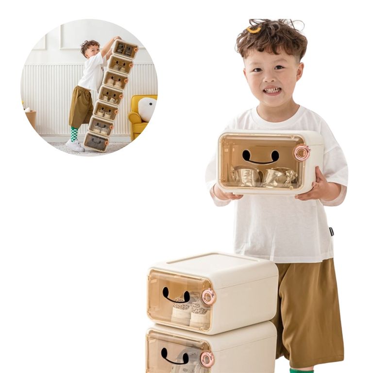 Caja Organizadora De Zapatillas Sneaker Para Niños Y6 Amarillo