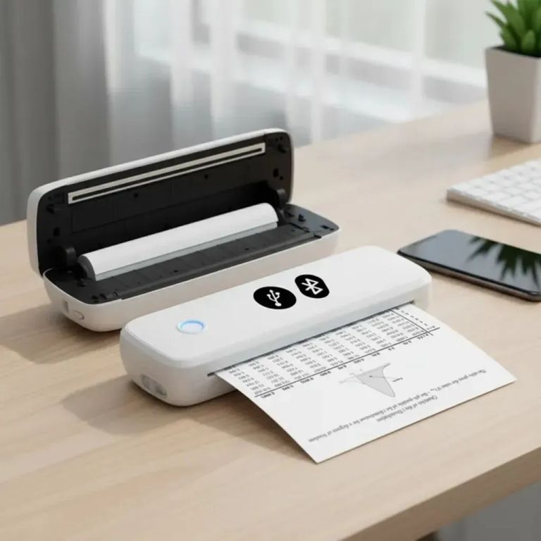 Impresora portátil térmica A4 USB Bluetooth A80 con 2 rollos imprime guias electronicas 304dpi