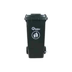 QRUBBER - Tacho de plástico (HDPE) 120 litros gris con pedal