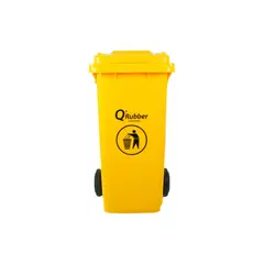 QRUBBER - Tacho de plástico (HDPE) 120 litros amarillo