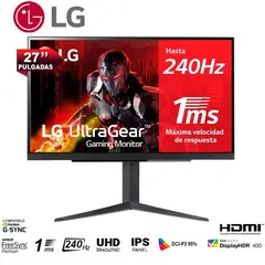 LG - Monitor 240Hz Gamer 27GR83Q-B QHD IPS HDR10 1ms UltraGear