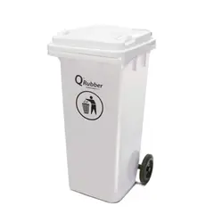 QRUBBER - Tacho de plástico (HDPE) 120 litros blanco