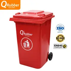 QRUBBER - Tacho de plástico 360 litros rojo