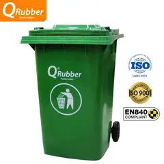 QRUBBER - Tacho de plástico (HDPE) 360 litros verde