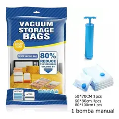 SM - PACK x6 BOLSAS AL VACIO MAS INFLADOR SUCCIONADOR
