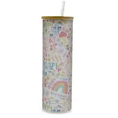KUSTOMIT - Vaso Tomatodo Tumbler Mug Vidrio 600ml - Artist blanco