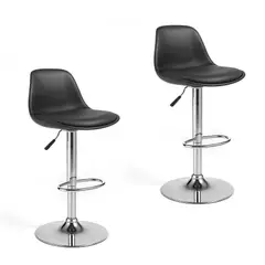 GENERICO - Pack 2 Silla Piso Bar Altura Regulable Taburete Okaeri - Negro