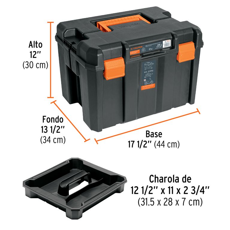Caja de herramientas profunda de 17x12