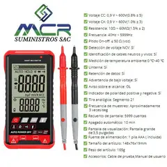 GENERICO - MULTIMETRO CON PANTALLA LEE EN CA Y DC HASTA 600V DIGITAL
