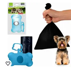 GENERICO - PACK DISPENSADOR CELESTE+ BOLSAS PARA MASCOTAS DE REGALO