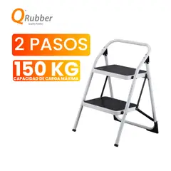 QRUBBER - Escalera plegable de acero 2 peldaños - Qrubber