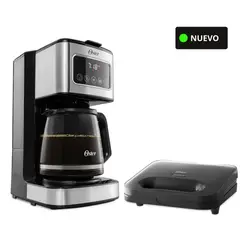 OSTER - COMBO Cafetera de 12 tazas pantalla táctil + Sandwichera 2885
