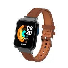 GENERICO - Correa de Cuero Compatible con Xiaomi Mi Watch Lite Marron