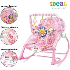 IDEAL - Mecedora para Bebes Musical y Vibrador Cisne Rosado