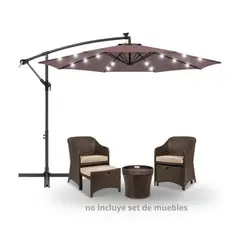 SHEEPBUSTER - Sombrilla LED plegable Lateral con panel solar y base