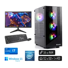 INTEL - Computadora PC Core™ i7 16GB Ram DDR4 SSD 512GB HDD 1TB Led 23.8