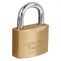 HERMEX - Candado de hierro 50 mm color laton Basic,