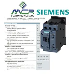SIEMENS - CONTACTOR TRIPOLAR 17 AMPERIOS 220 V AC