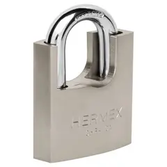 HERMEX - Candado de Hierro 70 mm con coraza, llave Anti-ganzúa