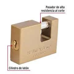HERMEX - Candado Antipalanca 80 mm cuerpo de hierro,