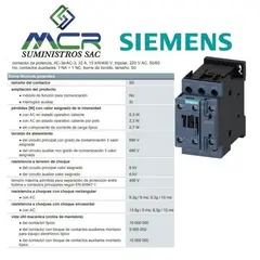 SIEMENS - CONTACTOR TRIPOLAR 32 AMPERIOS 220 V AC