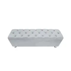 BARAKA HOME - Baúl Capitoneado Bunn 1 Plz - Gris Claro