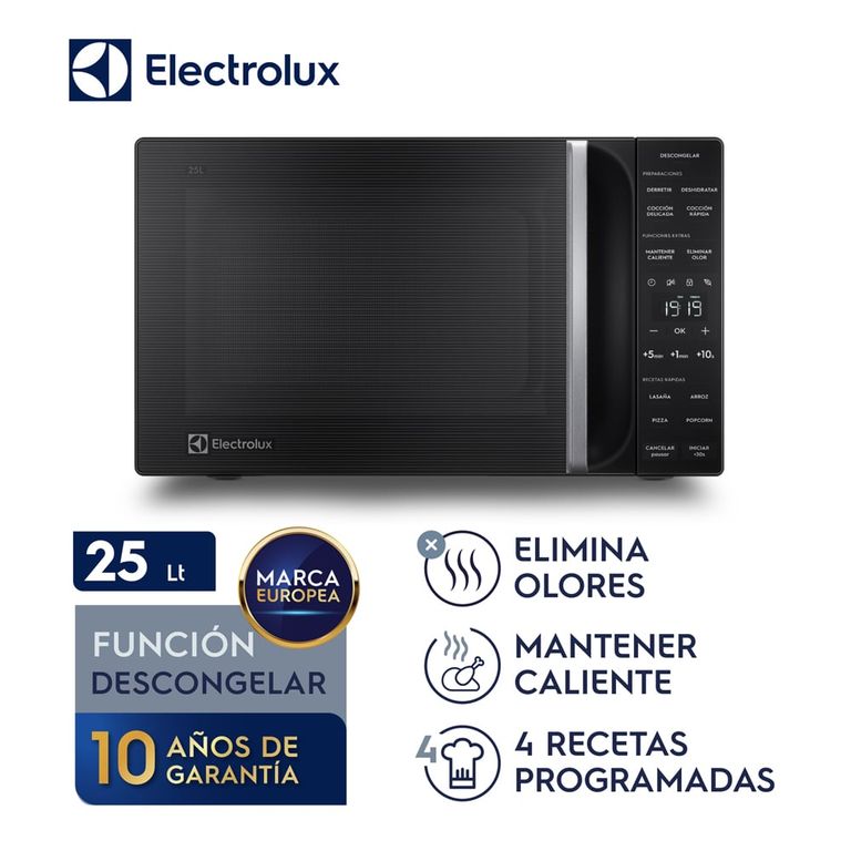 Microondas Negro Freestanding Eléctrico Electrolux 25L EMDY25S2MXB