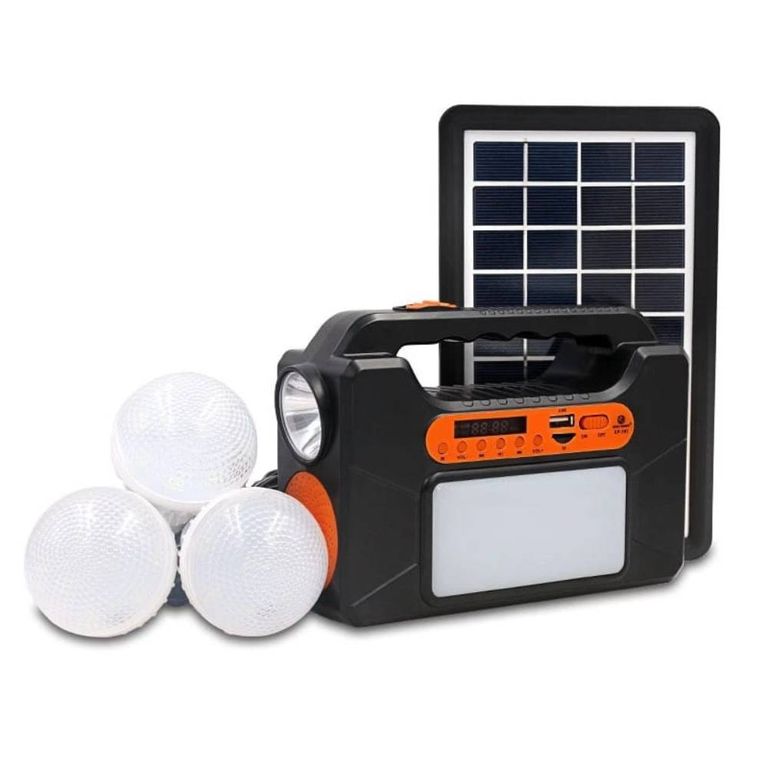 Kit Solar Multifuncional Portatil Parlante Radio FM Panel Solar