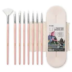 GENERICO - Miya Himi Set 8 Pinceles pequeños - Rosa