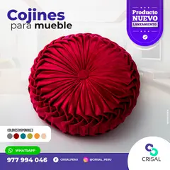 CRISAL - Cojines Velvet Redondos Borgoña