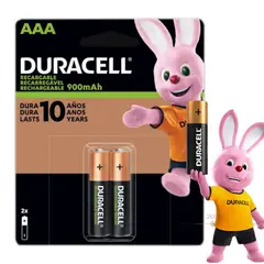 DURACELL - Set Packs 2 pilas baterias recargable AAA