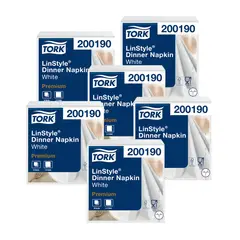TORK - Servilleta Tipo Tela Linstyle Blanca 6 paq x 50un
