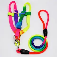 GENERICO - ARNES CON CORREA ARCOIRIS PARA PERRO TALLA M