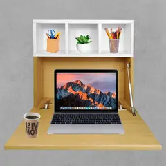 GENERICO - ESCRITORIO PLEGABLE PARA PARED MINIMALISTA  FONDO BLANCO