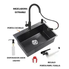 IMPORTADO MC - COMBO 60x45x23CM LAVADERO DE COCINA PORTA CUCHILLO + MEZCLADORA