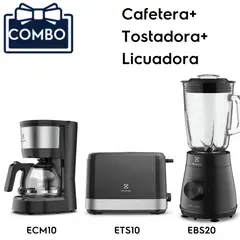 ELECTROLUX - Combo Cafetera ECM10+Tostadora ETS10+Licuadora EBS20