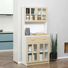 TU MESITA - Vitrina Vajillera para Cocina Leonor color BlancoDuna TU MESITA