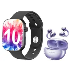 LENOVO - Audífonos TA140 Morado Bluetooth y S10 B Reloj inteligente