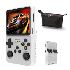 OVOTOUMI - Consola Portatil Retro Game R36S 64GB Blanco y Estuche