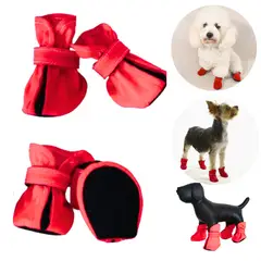 GENERICO - ZAPATOS IMPERMEABLES PARA PERROS Y MASCOTAS ROJO-S