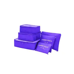 GENERICO - Set Organizadores de Maleta Bolsas Impermeable para Viaje 6PCS Navidad - Morado